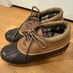 Brown and Black Duck Boots
